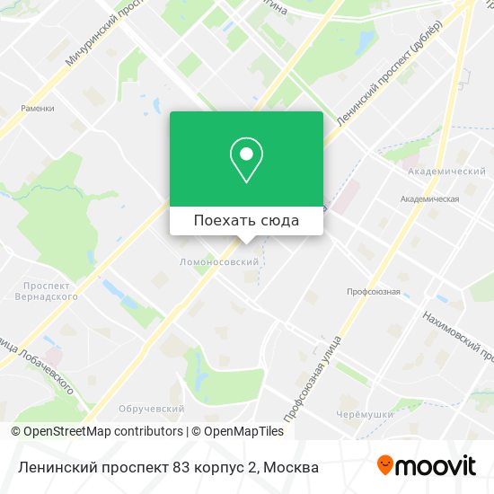 Карта Ленинский проспект 83 корпус 2