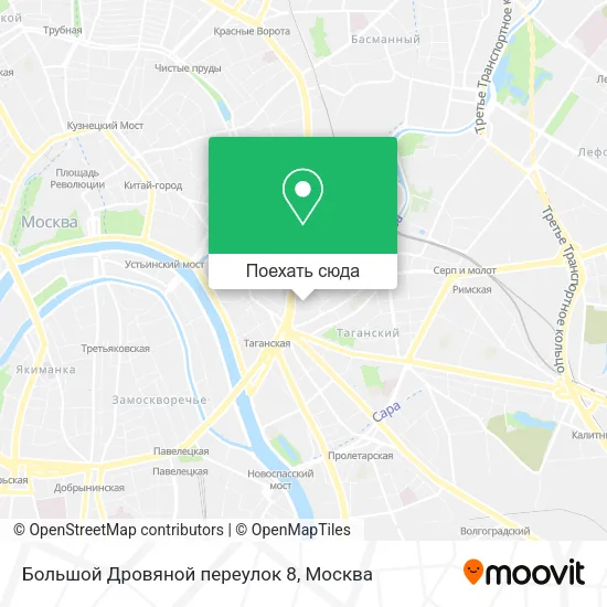 Карта Большой Дровяной переулок 8