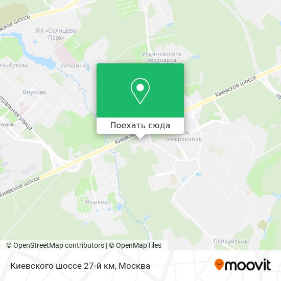 Карта Киевского шоссе 27-й км