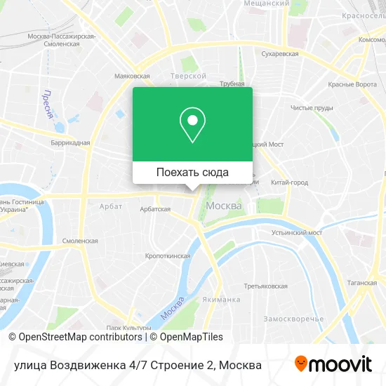 Карта улица Воздвиженка 4 / 7 Строение 2
