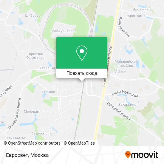 Карта Евросвет