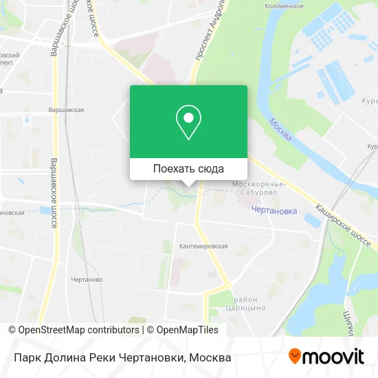 Карта Парк Долина Реки Чертановки
