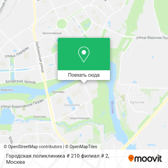 Карта Городская поликлиника # 210 филиал # 2