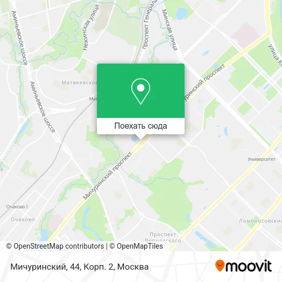 Карта Мичуринский, 44, Корп. 2