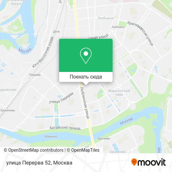 Карта улица Перерва 52