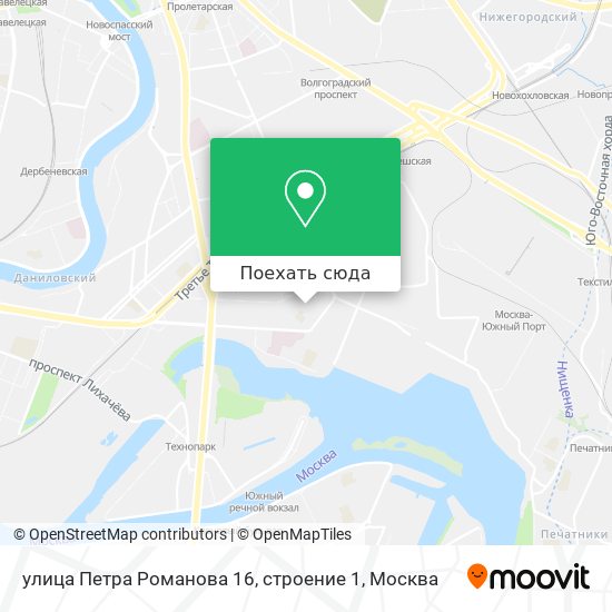 Карта улица Петра Романова 16, строение 1