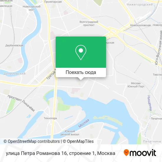 Карта улица Петра Романова 16, строение 1