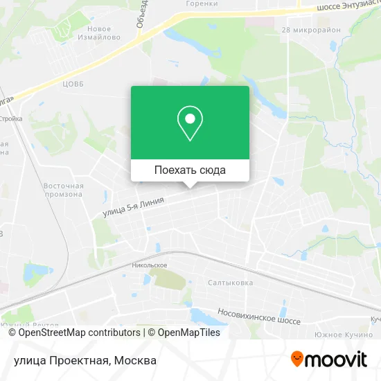 Карта улица Проектная