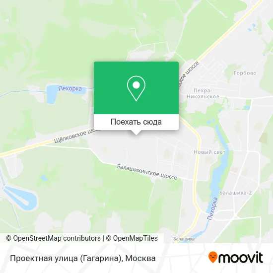 Карта Проектная улица (Гагарина)