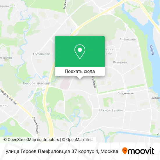 Карта улица Героев Панфиловцев 37 корпус 4