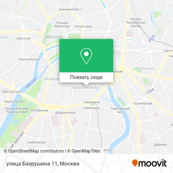Карта улица Бахрушина 11