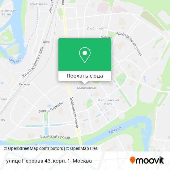 Карта улица Перерва 43, корп. 1