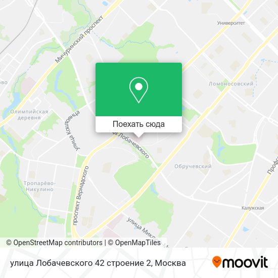 Карта улица Лобачевского 42 строение 2