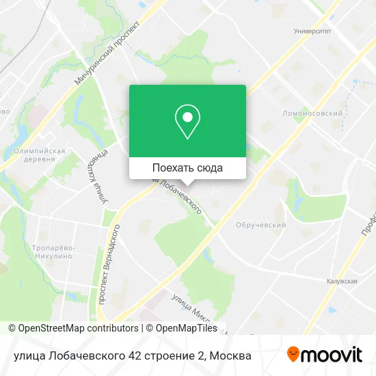 Карта улица Лобачевского 42 строение 2