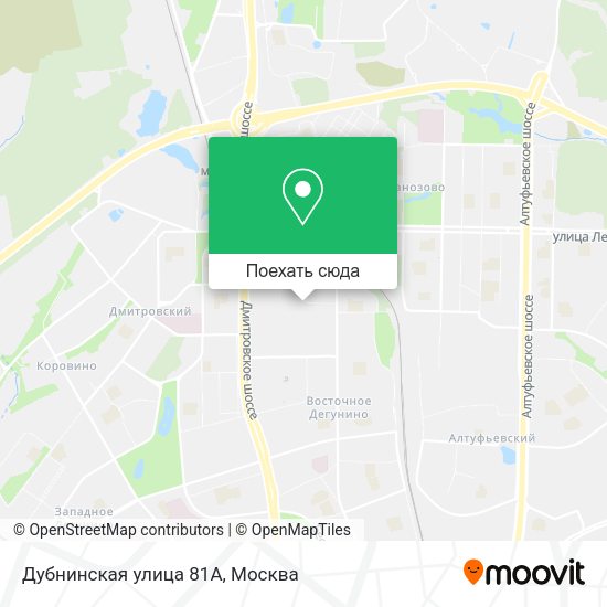 Карта Дубнинская улица 81А