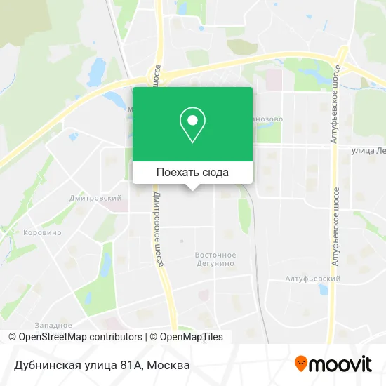 Карта Дубнинская улица 81А
