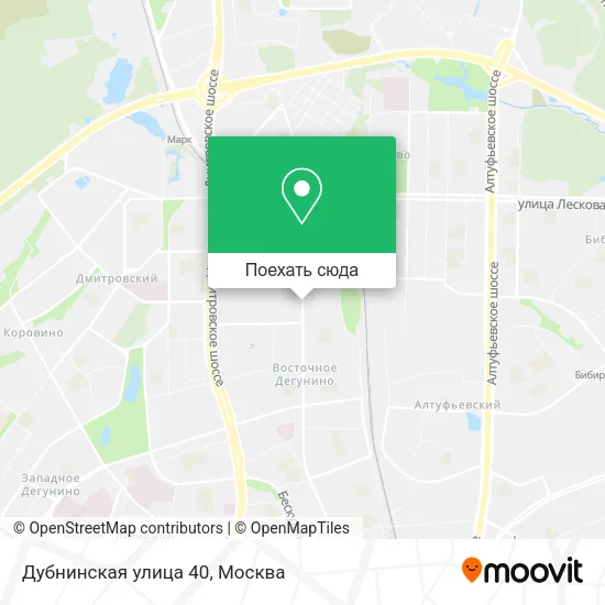 Карта Дубнинская улица 40