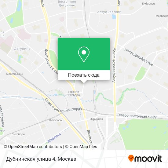 Карта Дубнинская улица 4