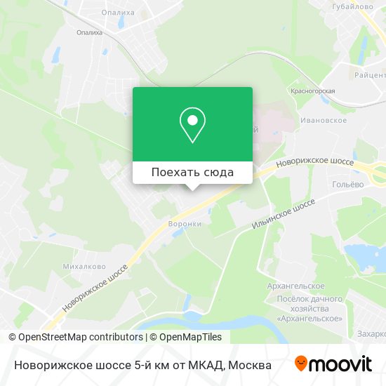 Карта Новорижское шоссе 5-й км от МКАД