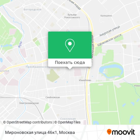 Карта Мироновская улица 46к1