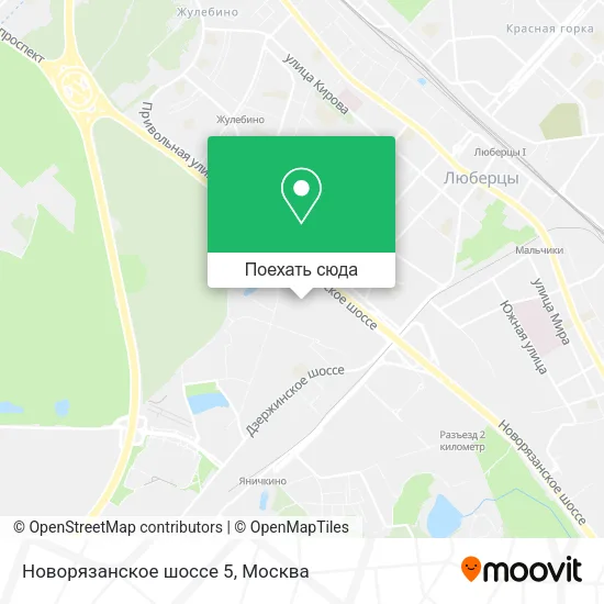 Карта Новорязанское шоссе 5