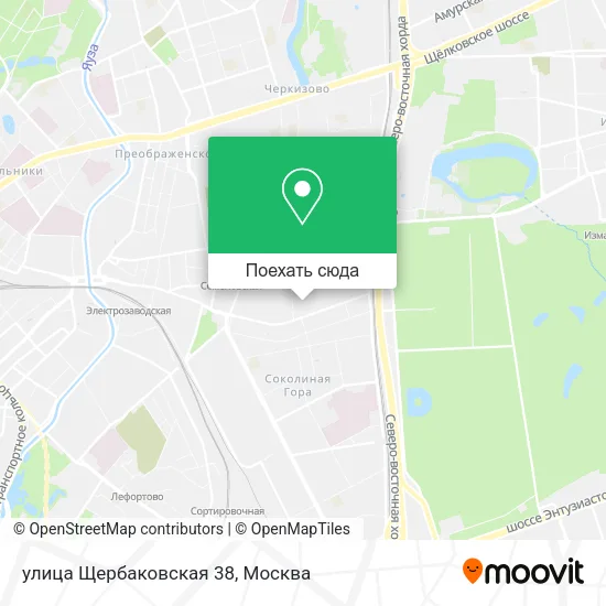 Карта улица Щербаковская 38