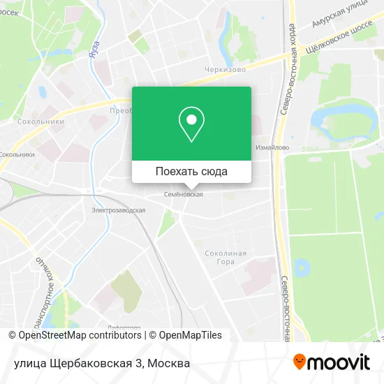 Карта улица Щербаковская 3