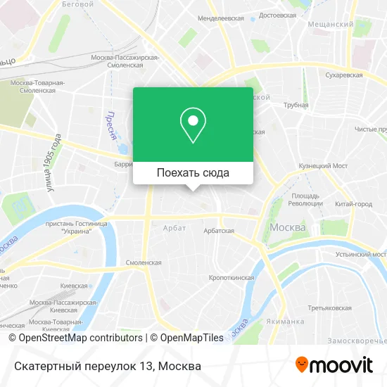 Карта Скатертный переулок 13