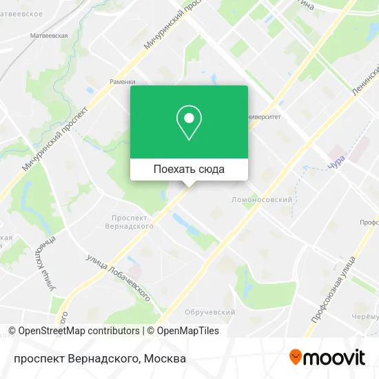 Карта проспект Вернадского