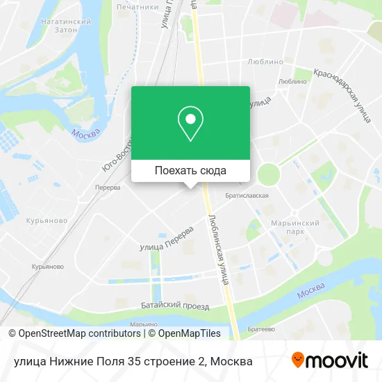 Карта улица Нижние Поля 35 строение 2