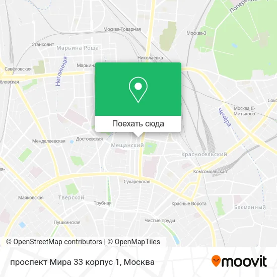 Карта проспект Мира 33 корпус 1