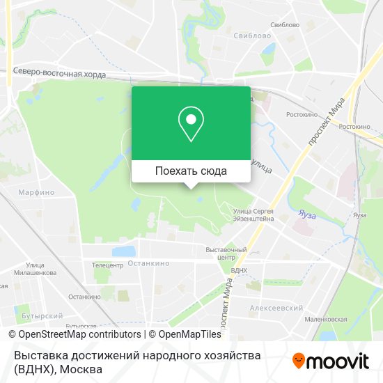 Карта Выставка достижений народного хозяйства (ВДНХ)