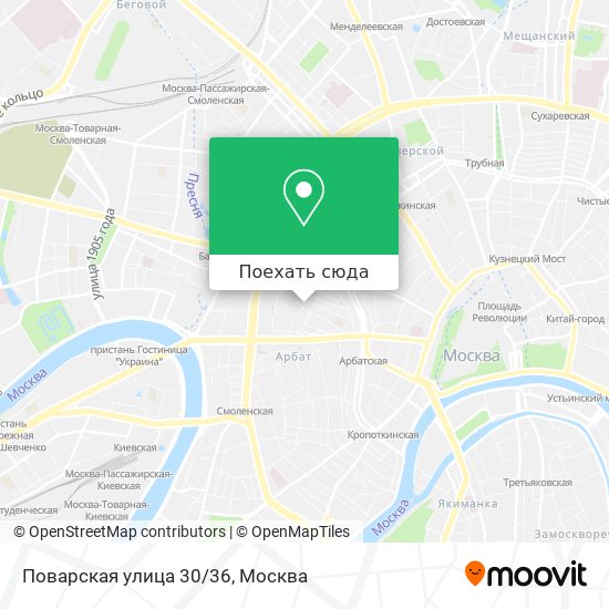 Карта Поварская улица 30/36