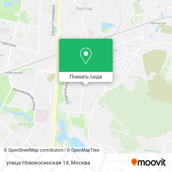 Карта улица Новокосинская 14