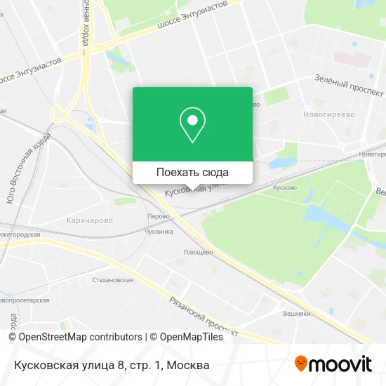 Карта Кусковская улица 8, стр. 1