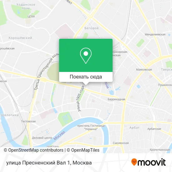 Карта улица Пресненский Вал 1