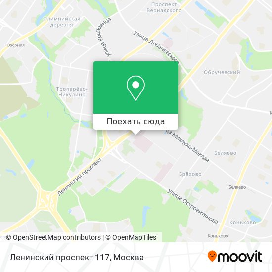 Карта Ленинский проспект 117