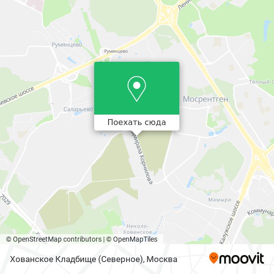 Карта Хованское Кладбище (Северное)