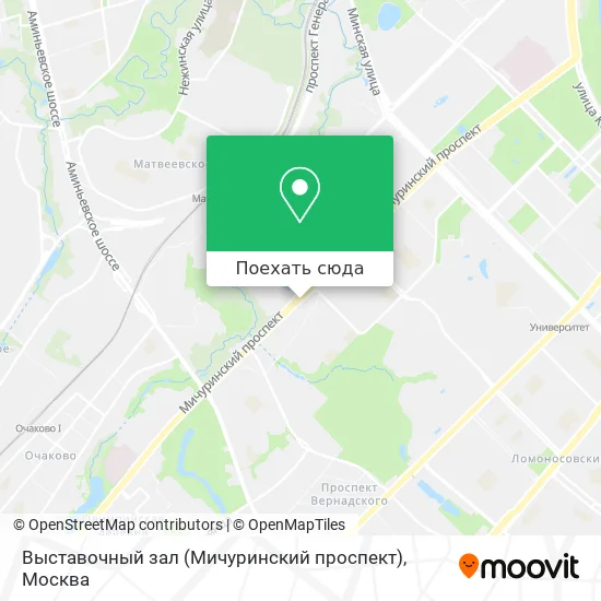 Карта Выставочный зал (Мичуринский проспект)