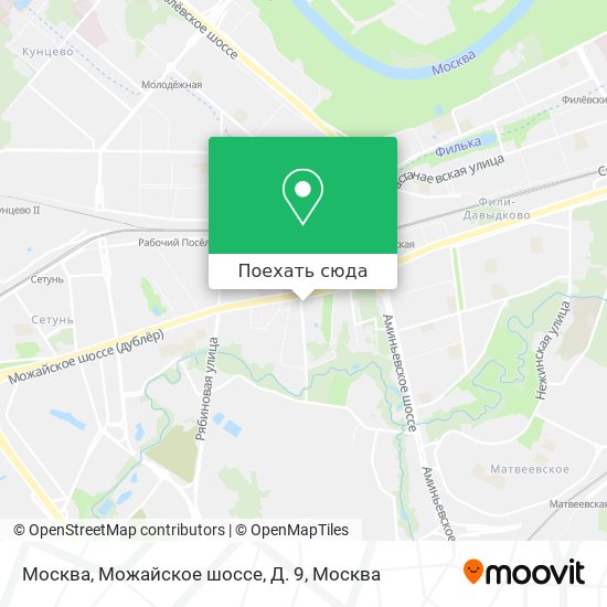 Карта Москва, Можайское шоссе, Д. 9