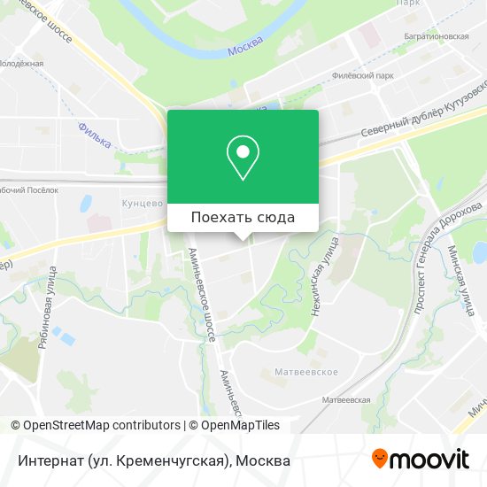 Карта Интернат (ул. Кременчугская)