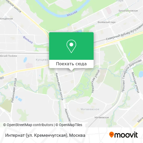 Карта Интернат (ул. Кременчугская)