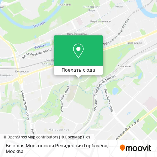 Карта Бывшая Московская Резиденция Горбачёва