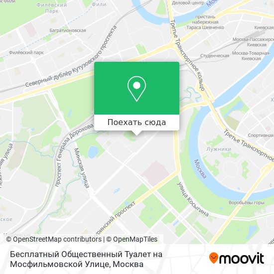 Карта Бесплатный Общественный Туалет на Мосфильмовской Улице