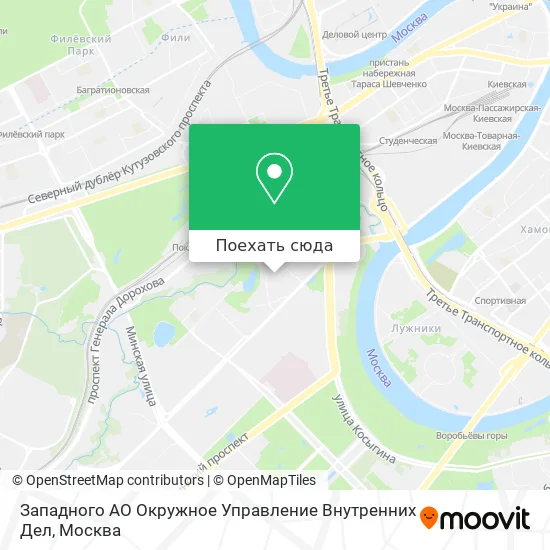Карта Западного АО Окружное Управление Внутренних Дел