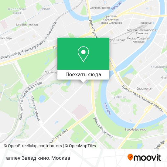 Карта аллея Звезд кино
