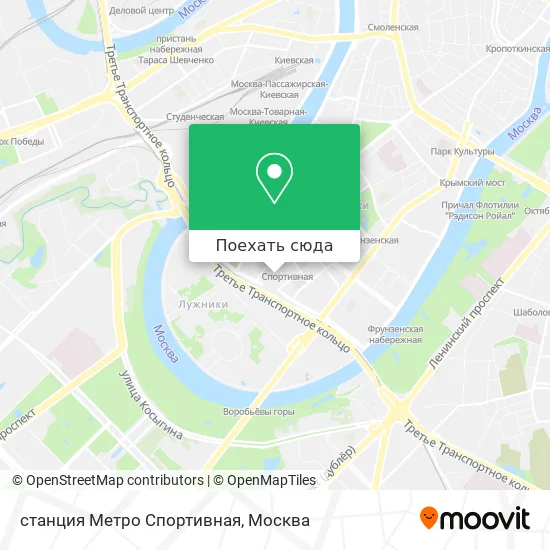 Карта станция Метро Спортивная