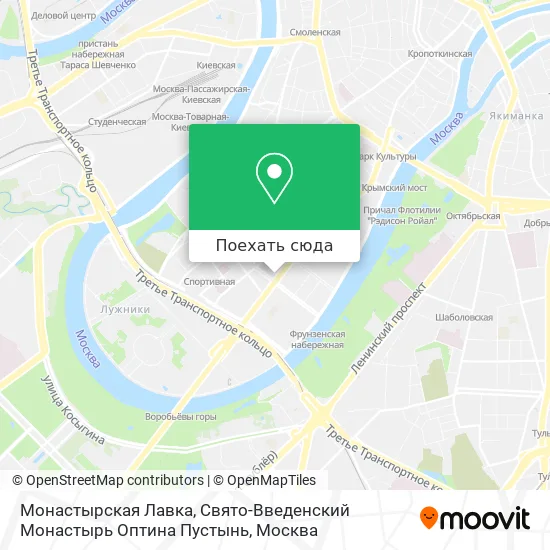 Карта Монастырская Лавка, Свято-Введенский Монастырь Оптина Пустынь