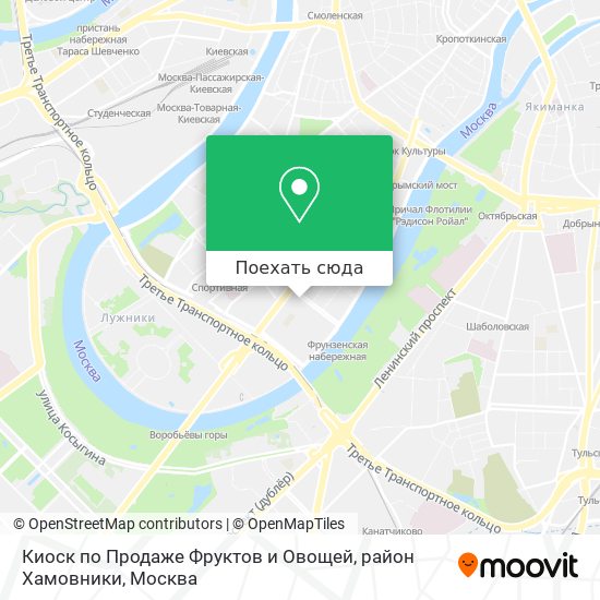 Карта Киоск по Продаже Фруктов и Овощей, район Хамовники
