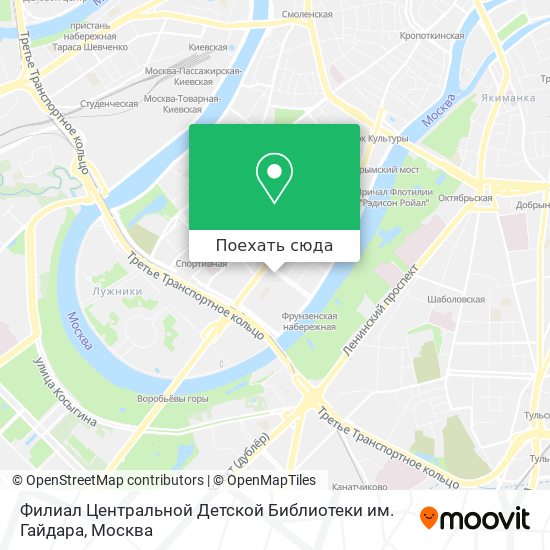 Карта Филиал Центральной Детской Библиотеки им. Гайдара